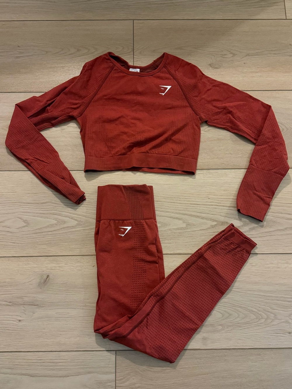 Gymshark Red Orange Seamless Leggings set- Performance Bottoms